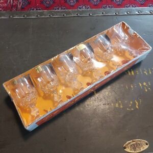 Luminarc Lance Crystal Cordial Glasses 6pc Vintage Made in France J.G Durand